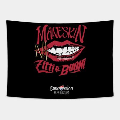 M Neskin Zitti E Buoni Logo Tapestry Official Maneskin Band Merch