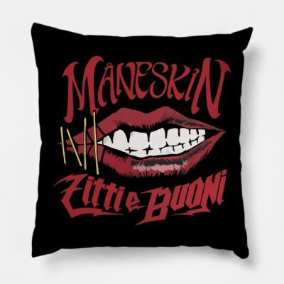 M Neskin Logo Throw Pillow Official Maneskin Band Merch