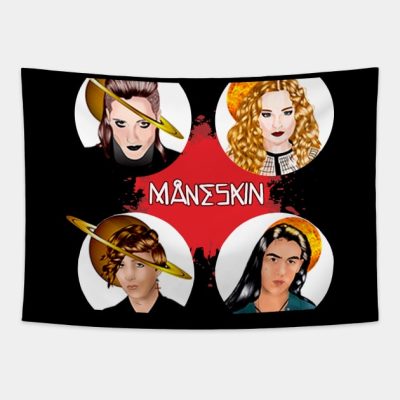 Maneskin Cartoon Tapestry Official Maneskin Band Merch