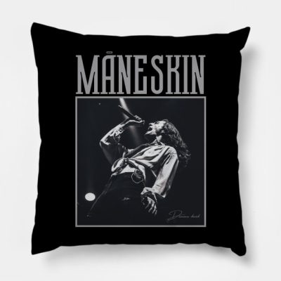 Retro Performance Maneskin Throw Pillow Official Maneskin Band Merch