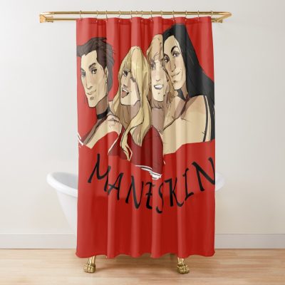 Maneskin Band Digital Art Shower Curtain Official Maneskin Band Merch