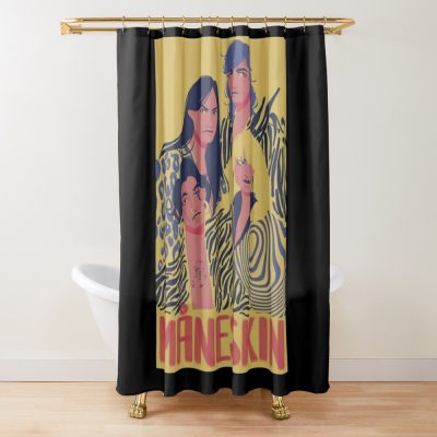 Maneskin Eurovision Poster Shower Curtain Official Maneskin Band Merch